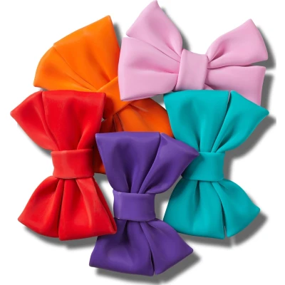 Abbildung von Crocs Schuhanstecker &quot;Jibbitz™ Super Hyper Me Bows&quot;, (Set, 5 tlg., Kein Spielzeug. Nicht für Kinder unter 3 Jahren geeignet), Charm, Anstecker, Set mit Schleifchen