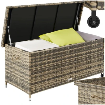 Abbildung von tectake Gartenbox Auflagenbox (1 St., Auflagenbox), Aufbewahrungsbox mit Rattangeflecht