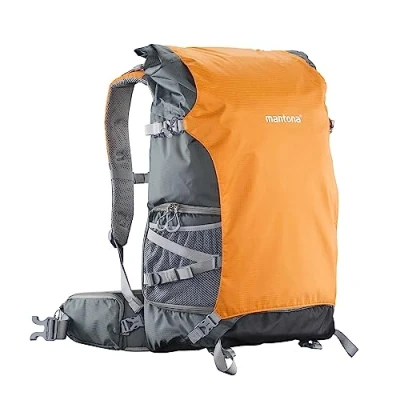 Abbildung von Mantona Kamerarucksack elementsPro 50 Professioneller Outdoor mit anpassbaren Innenfächer, viel Stauraum für 2 Kameras und Zubehör, Laptop bis 15 Zoll, inkl. abnehmbarer Regenhülle