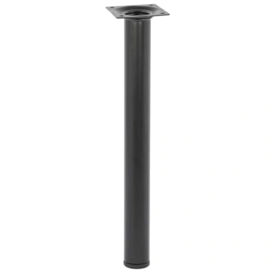 Abbildung von WAGNER Möbelbein/Tischbein/Möbelfuß Classic Retro Ø 30 x 300 mm, integrierte Anschraubplatte 60 Innengewinde 10 Stahl pulverbeschichtet schwarz 12103001