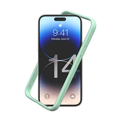 Abbildung von RhinoShield Bumper Case kompatibel mit [iPhone 14 Pro Max] CrashGuard NX Stoßdämpfende Schutzhülle im schlanken Design 3.5 Meter Fallschutz Minzgrün