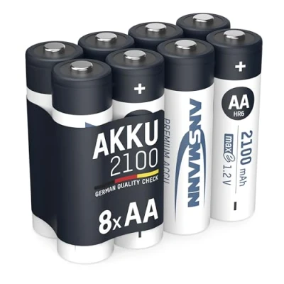 Abbildung von ANSMANN AG Akku AA 2100mAh Mignon NiMH 1,2V 1000x wiederaufladbar (8 Stück) 2100 mAh (1.2 V)
