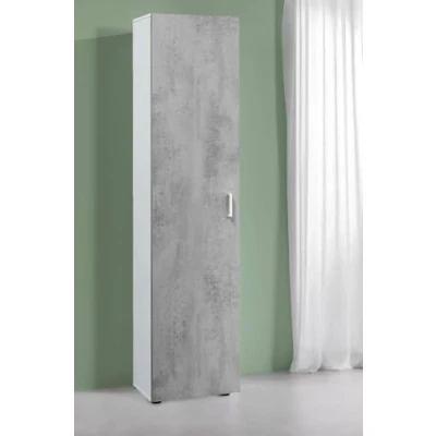 Abbildung von Dmora Mehrzweck Kabinett Reno, Beistellschrank mit 1 Tür und 3 Einlegeböden, Moderne Garderobe, Hoher Säulenschrank, cm 41x37h182, Zement Weiß
