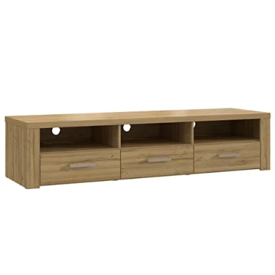 Abbildung von Newroom TV Lowboard Alteiche Schrank Modern 181,6x41x52 cm (BxHxT) Fernsehtisch Board Rack [Cottonia.one] Wohnzimmer Wohnstube Büro