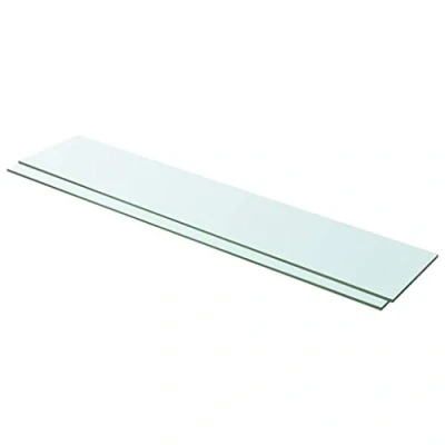 Abbildung von vidaXL 2X Regalboden Glas Glasboden Glasscheibe Glasplatte Regalbrett Ersatz Platte für Glasregal Klarglas Transparent 100x20cm