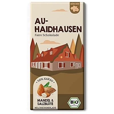 Abbildung von Au Haidhausen Mandel und Salz Schokolade / Fair Trade &amp; Bio von Edelmond Chocolatier 1 Tafel