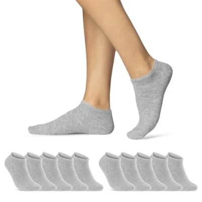 Abbildung von sockenkauf24 Sneakersocken 10, 20, 30 Paar Sneaker Socken Damen &amp; Herren Schwarz Weiß Grau (Grau, 10 Paar, 35 38) Baumwolle 16900 WP