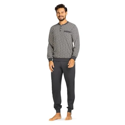 Abbildung von Comte Schlafanzug Cosy Chic (Set, 2 tlg., teilig) Herren Pyjama lang Langarm Baumwolle Bündchen auch große Größen