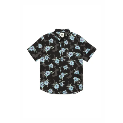 Abbildung von Quiksilver Apero MIT Kurzen ÄRMELN Hemd, Herren, Größe: Small, Black