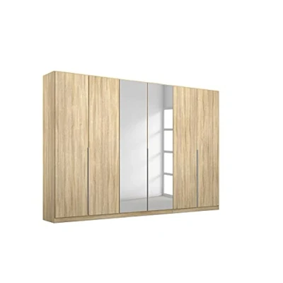 Abbildung von Rauch Möbel Alabama Schrank Kleiderschrank Eiche Sonoma mit Spiegel, 6 türig, Inklusive Zubehörpaket Superior, 3 Kleiderstangen, Einlegeböden, Schubkästen, 1 Wäscheeinteilung, BxHxT 271x229x54 cm