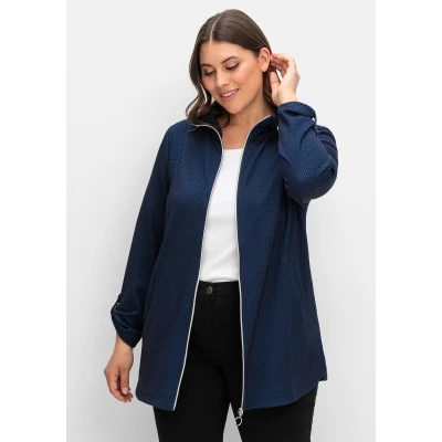 Abbildung von Sheego Sweatjacke, Damen, Größe: 40/42, Tiefblau gemustert