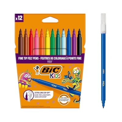 Abbildung von Bic Kids 888695 Fasermaler Visa, 12 Stück, farbig sortiert