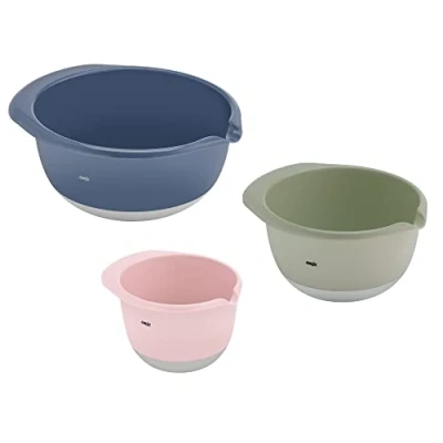Abbildung von Emsa Rührschüssel &quot;K324S3 Prep&amp;Bake&quot;, 3 tlg., aus Kunststoff, rutschfester Boden, Ausgießlippe für präzises Ausgießen, 1,4/2,8/4,7 L
