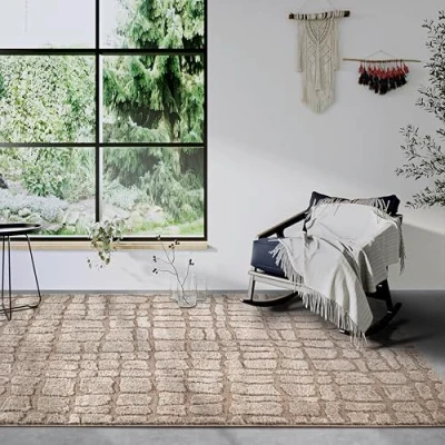 Abbildung von ELLE DECORATION Hochflor Teppich &quot;Artistique&quot;, rechteckig, Hochflor, Shaggy, flauschig, weich, Langflor, modern, Hoch Tief Effekt