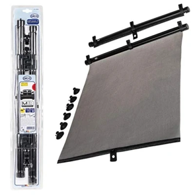 Abbildung von Set mit 2 Sonnenschutzrollos für Auto / Lkw, 52 cm x cm, Größe L, schwarz