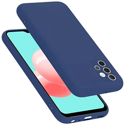 Abbildung von Cadorabo Hülle kompatibel mit Samsung Galaxy A32 4G Silikon Handyhülle für Case aus flüssigem stoßfeste dünne TPU Schutzhülle Liquid BLAU