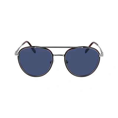 Abbildung von Lacoste Men&#039;s Sunglasses L258S Silver with Solid Blue Lens