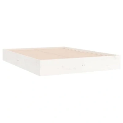 Abbildung von vidaXL Massivholzbett Bettgestell Lattenrost Doppelbett Bettrahmen Schlafzimmerbett Bett Holzbett Schlafzimmermöbel Weiß 200x200cm