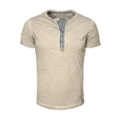 Abbildung von KEY LARGO Herren Arena Button T Shirt, Sand (1005), S