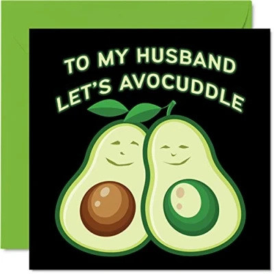 Abbildung von Stuff4 Lustige Geburtstagskarten für Ehemann Let&#039;s Avocuddle Witz Happy Birthday Karte von Ehefrau, Partner, Ehemann, Geburtstagsgeschenke, 145 mm x Valentinsgrußkarten