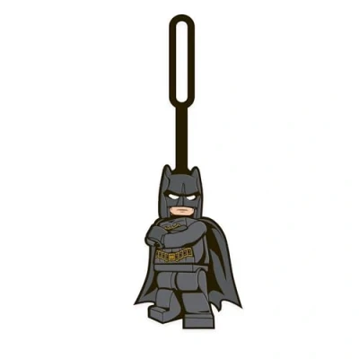 Abbildung von IQ LEGO Batman Taschenanhänger aus Silikon ID Anhänger mit beschreibbarer Oberfläche für Reisen, Koffer, Rucksack, Sommertasche DC Superheroes and Friends, 17,8 cm x 6,3 inkl. Gurt