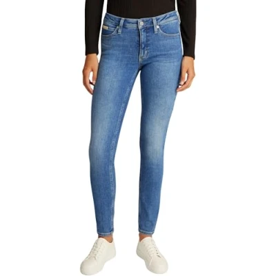 Abbildung von Calvin Klein Damen Jeans Hose Mid Rise Skinny Fit, Blau (Denim Medium), 30W/25L