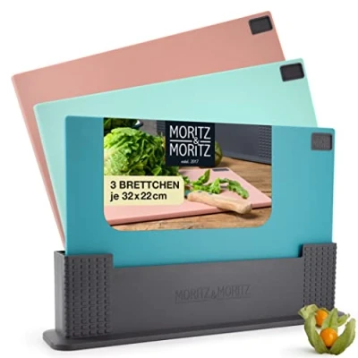 Abbildung von Moritz &amp; Schneidebrett 3x Kunststoff Set, Kunststoff, (3er Set), Spülmaschinengeeignet und hygienisch