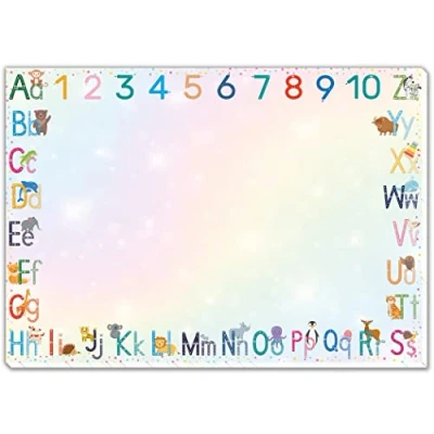 Abbildung von blaash® ABC Schreibtischunterlage Papier DIN A3 Glitzer 25 Blatt Block mit viel Platz zum Malen, Schreiben oder Kritzeln Unterlage Schreibtisch Mädchen &amp; Jungen Tischunterlage Kinder