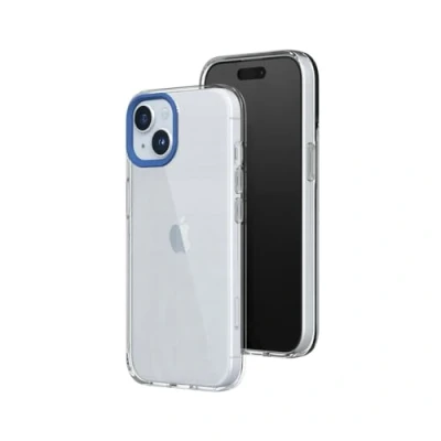 Abbildung von RHINOSHIELD Crystal Clear Case kompatibel mit [iPhone 15 Plus] Fortschrittliche Vergilbungsresistenz, Hohe Transparenz, Personalisierbare und Transparente Schutzhülle Kobaltblau