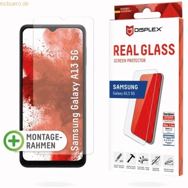 Abbildung von DISPLEX Panzerglas 2D/ Clear (10H) für Samsung A13 (NE)/ 5G Eco Montagerahmen, Tempered Glas, kratzer resistente Schutzfolie, hüllenfreundlich