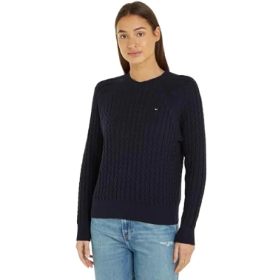 Abbildung von Tommy Hilfiger Cable Sweater Strickpullover, Damen, Größe: XXL, Desert sky