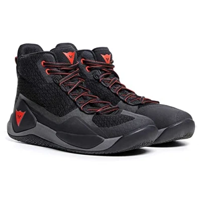 Abbildung von Dainese Atipica Air 2 Shoes, Sommer Motorradschuhe, Mesh Gewebe, Schützende Verstärkungen, Groundtrax Asymmetrische Sohlen, Schuhe Für Herren, Schwarz/Fluo Rot, 41