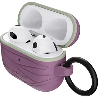 Abbildung von LifeProof Kopfhörer Hülle für AirPods 3. Gen 2021, stoßfeste, sturzsichere, dünne, kratz und abriebfeste Schutzhülle Apple Watch, inklusive Karabiner, nachhaltig hergestellt, Lila