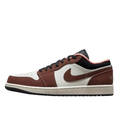 Abbildung von Jordan AIR 1 LOW SE Sneaker low, Herren, Größe: 46, Light chocolate/crimson bliss/black/sail Leder und textil