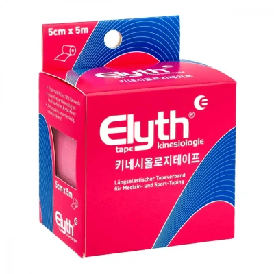 Abbildung von Elyth Tape Kinesiologie 5 cmx5 m rot