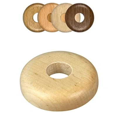 Abbildung von FUX 2 Stück Einzel Heizungsrohr Rosette, 15mm 22mm, Rohrabdeckung, Abdeckrosetten, Verkleidung, Heizkörper Rosetten, Holz, Parkett, Holzrosetten (15mm, Ahorn)