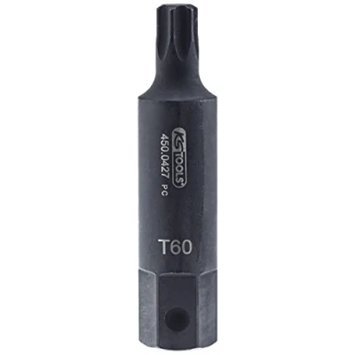 Abbildung von KS TOOLS 450.0427 Steckschlüsseleinsatz T60 Chrom Molybdänstahl Torx