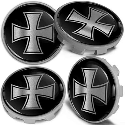 Abbildung von Biomar Labs 4 x 68mm Nabendeckel Kompatibel mit BMW 36136783536 Felgendeckel Radnabenabdeckung Nabenkappen Felgenkappen Radkappen Alufelgen Silber Schwarz CBS