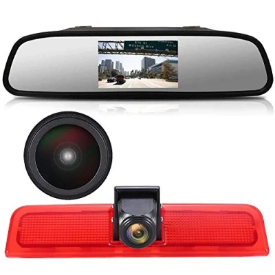 Abbildung von 「18mm Linse Top Qualität Rückfahrkamera + 4.3 Zoll Auto Rückspiegel」Bremsleuchte Dach für VW Caddy Life 2K Facelift III Kasten 2KA Kombi Cross Maxi Tdi dritte 3 2003 2014
