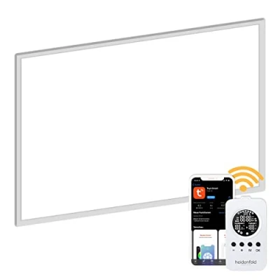 Abbildung von Heidenfeld Infrarotheizung HF HP110 𝟭𝟬 𝐉𝐀𝐇𝐑𝐄 𝐆𝐀𝐑𝐀𝐍𝐓𝐈𝐄 App Steuerung 800 Watt Bis 19 m² Infrarot Heizkörper Elektroheizung mit Thermostat Heizgerät (HF Watt)