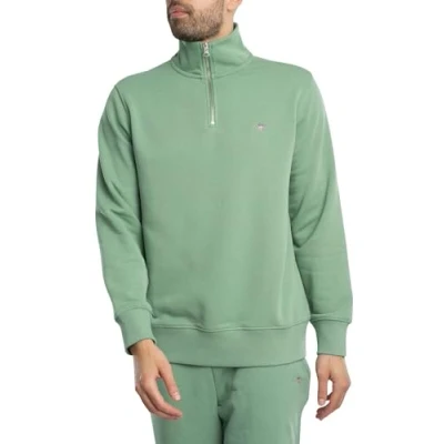 Abbildung von GANT REG Shield HALF ZIP Sweatshirt, Herren, Größe: Large, Kalamata green