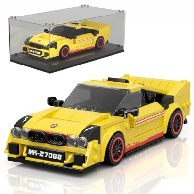 Abbildung von Mould King 27088 Technik Speed Champion Klemmbausteine Auto Supersportwagen Bausteine Set Rennwagen F296 GT3 mit Acryl Vitrine Geschenke für 8+ Kinder und Erwachsene(410 Teile)