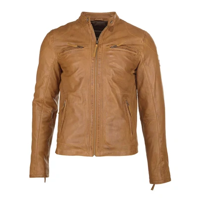 Abbildung von JCC MIT ZWEI Brusttaschen Macadam Lederjacke, Herren, Größe: Large, Cognac