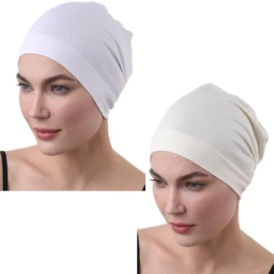 Abbildung von Deresina Schlafmütze aus Bambus Baumwolle, Schädelmütze für Haarausfall, Chemo Unisex Essential Cap, Kopfbedeckung, Weiß / cremefarben, One size