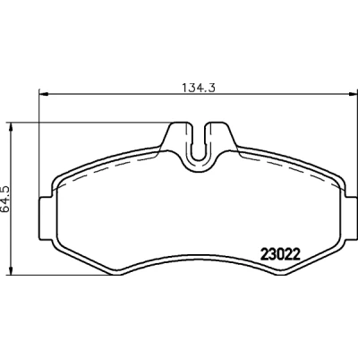 Abbildung von HELLA 8DB 355 008 631 Bremsbelagsatz für Verschleißwarnanzeiger vorbereitet MERCEDES BENZ: Vito Bus, V Klasse, Kastenwagen