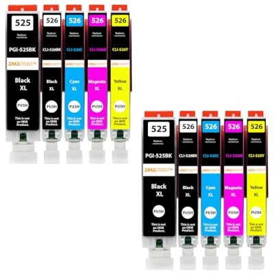 Abbildung von Amaprint 10 XL Patronen kompatibel mit Canon PGI 525 CLI 526 passend für Pixma IP4850 IP4950 IX6550 MG5140 MG5150 MG5240 MG5250 MG5300 MG5340 MG5350 MX715 MX885 MX895