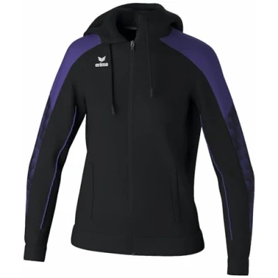 Abbildung von Erima Damen EVO STAR Trainingsjacke mit Kapuze (1032438), schwarz/ultra violet, 44