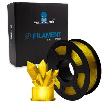 Abbildung von yourDroid PLA Filament Transparent Gelb 1.75mm 1kg 3D Drucker