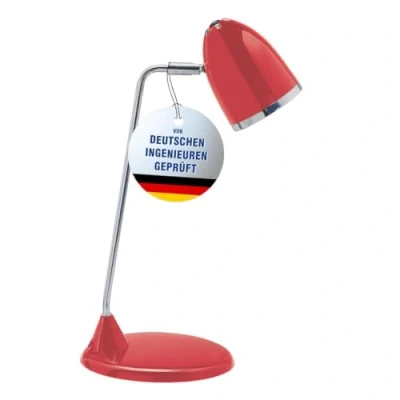 Abbildung von Maul Schreibtischlampe LED Maulstarlet im Vintage Look Stilvolle Lampe aus Metall mit 3000K Farbtemperatur Tischleuchte Standfuß für Schreibtisch Rot