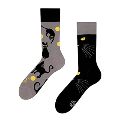 Abbildung von Good Mood Katzen Buntes Design Geschenk Socken 1 Paar, Mehrfarbig, UK6 8/EU39 42/US7 9